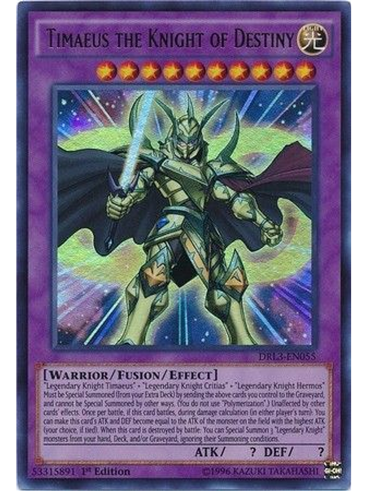 Timaeus the Knight of Destiny - DRL3-EN055 - Ultra Rare 1st Edition 1