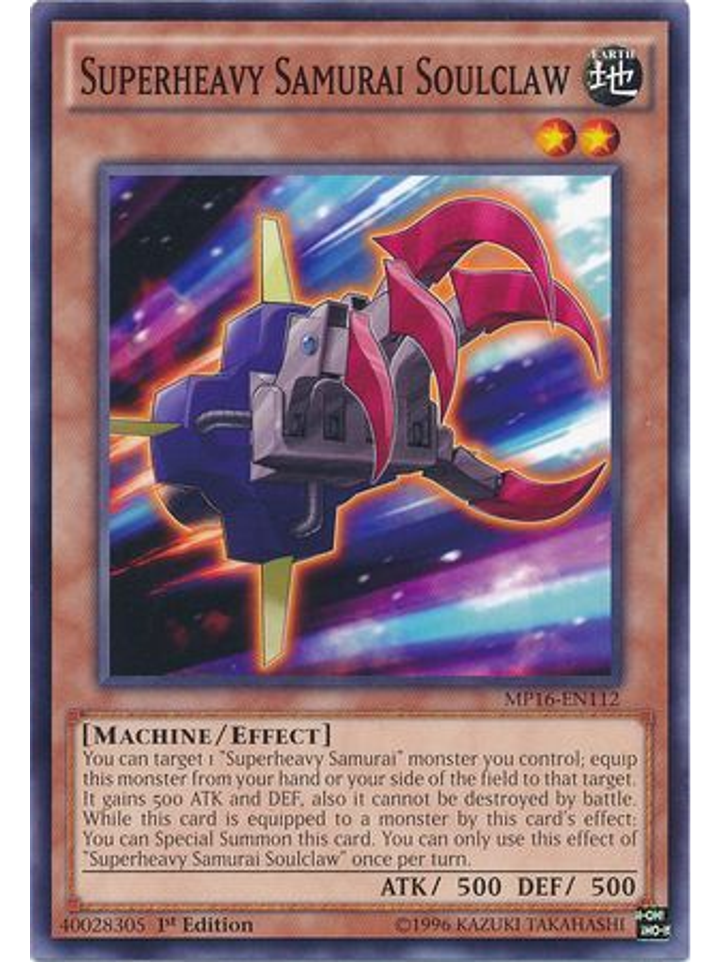 Superheavy Samurai Soulclaw - MP16-EN112 - Common 1st Edition 1