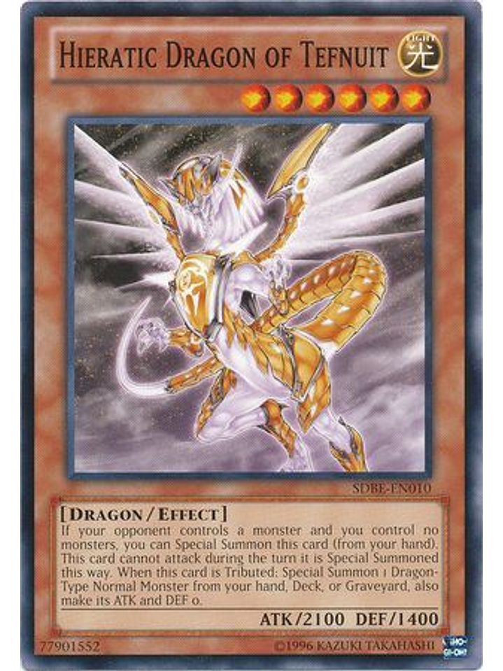 Hieratic Dragon of Tefnuit - SDBE-EN010 - Common Unlimited 1
