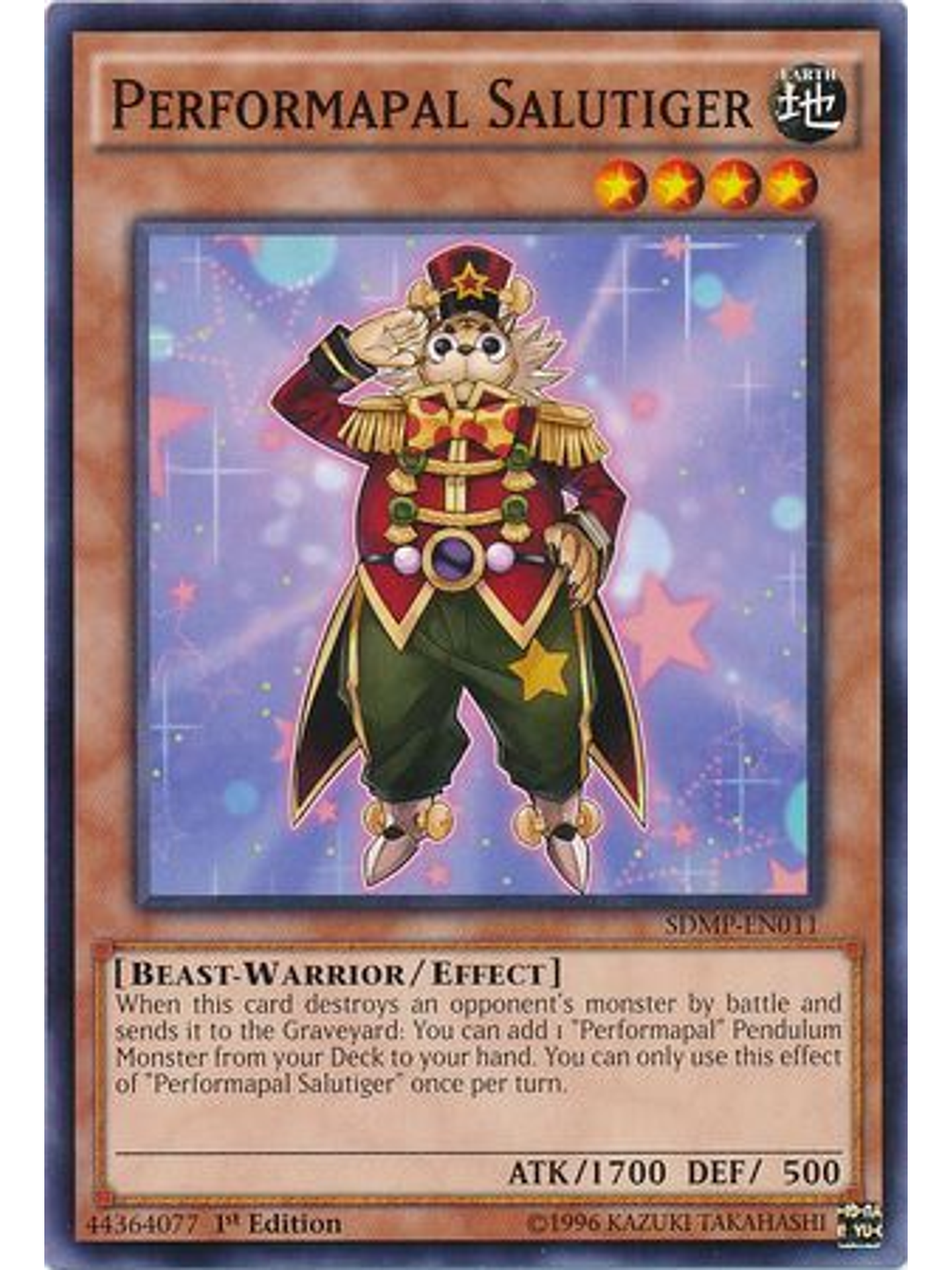 Performapal Salutiger - SDMP-EN011 - Common 1st Edition 1