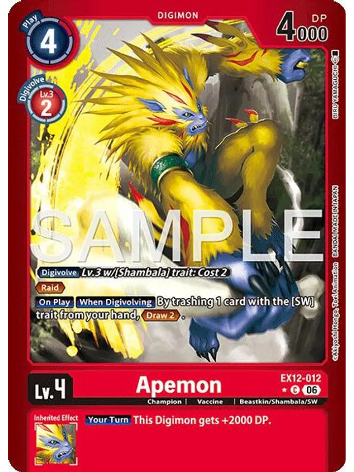 EX12-012 (Limited Foil) Apemon 1