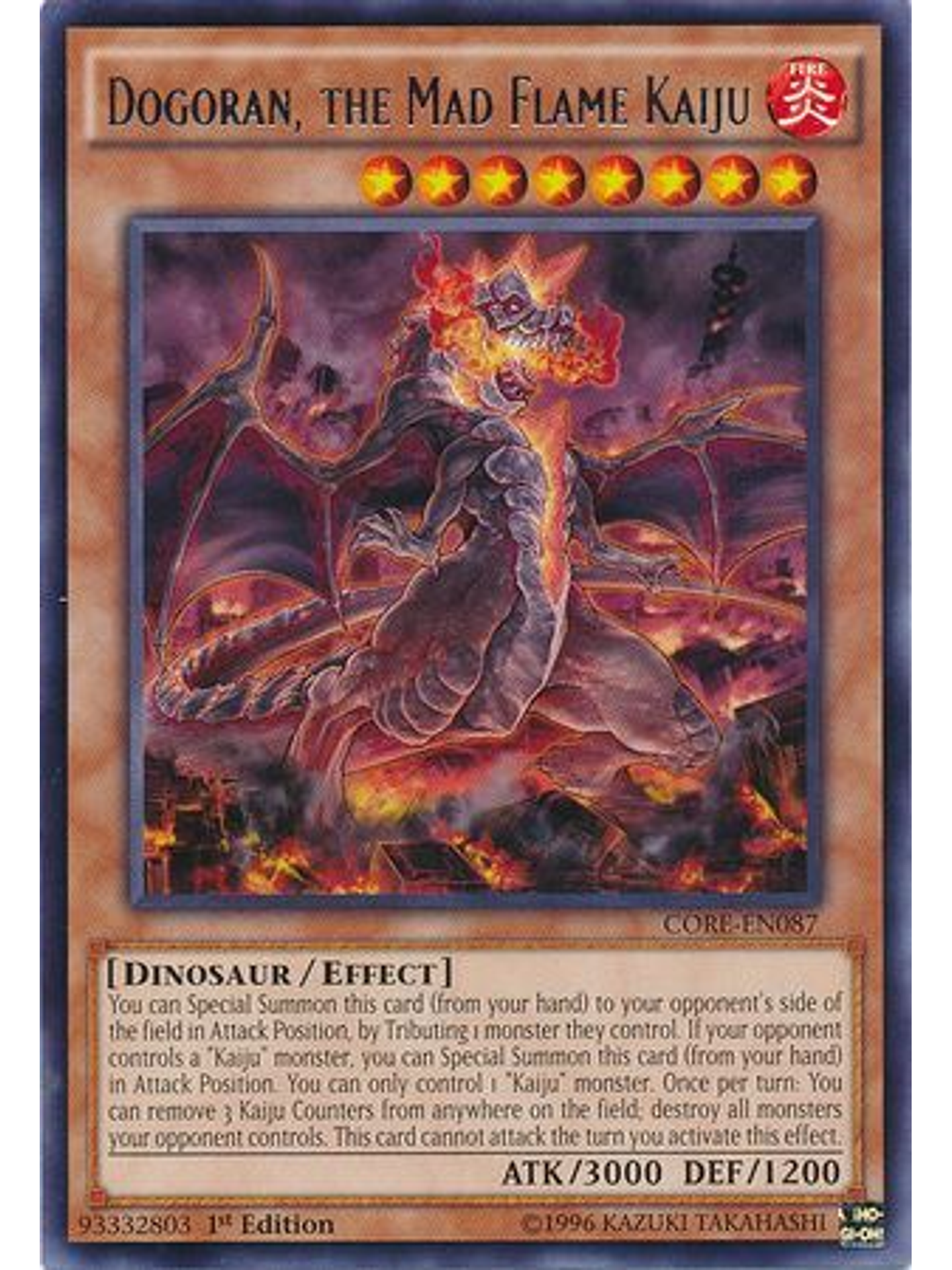 Dogoran, the Mad Flame Kaiju - CORE-EN087 - Rare 1st Edition 1