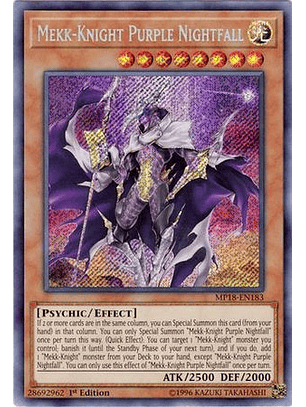 Mekk-Knight Purple Nightfall - MP18-EN183 - Secret Rare 1st Edition