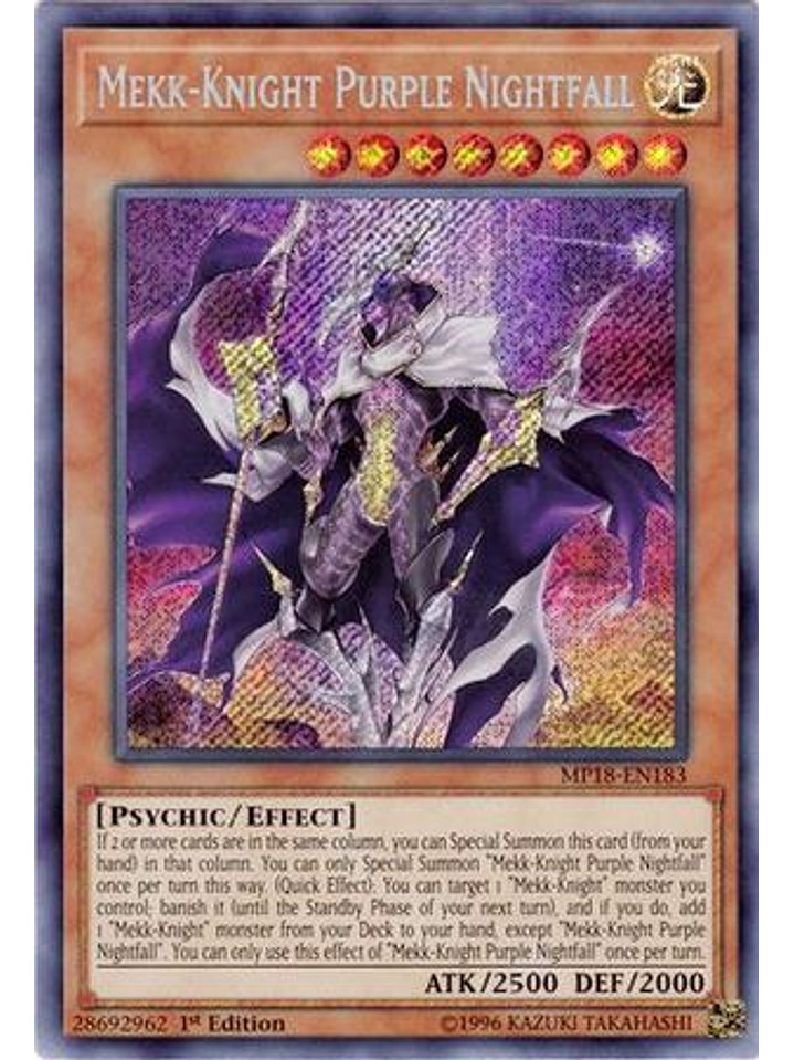 Mekk-Knight Purple Nightfall - MP18-EN183 - Secret Rare 1st Edition 1