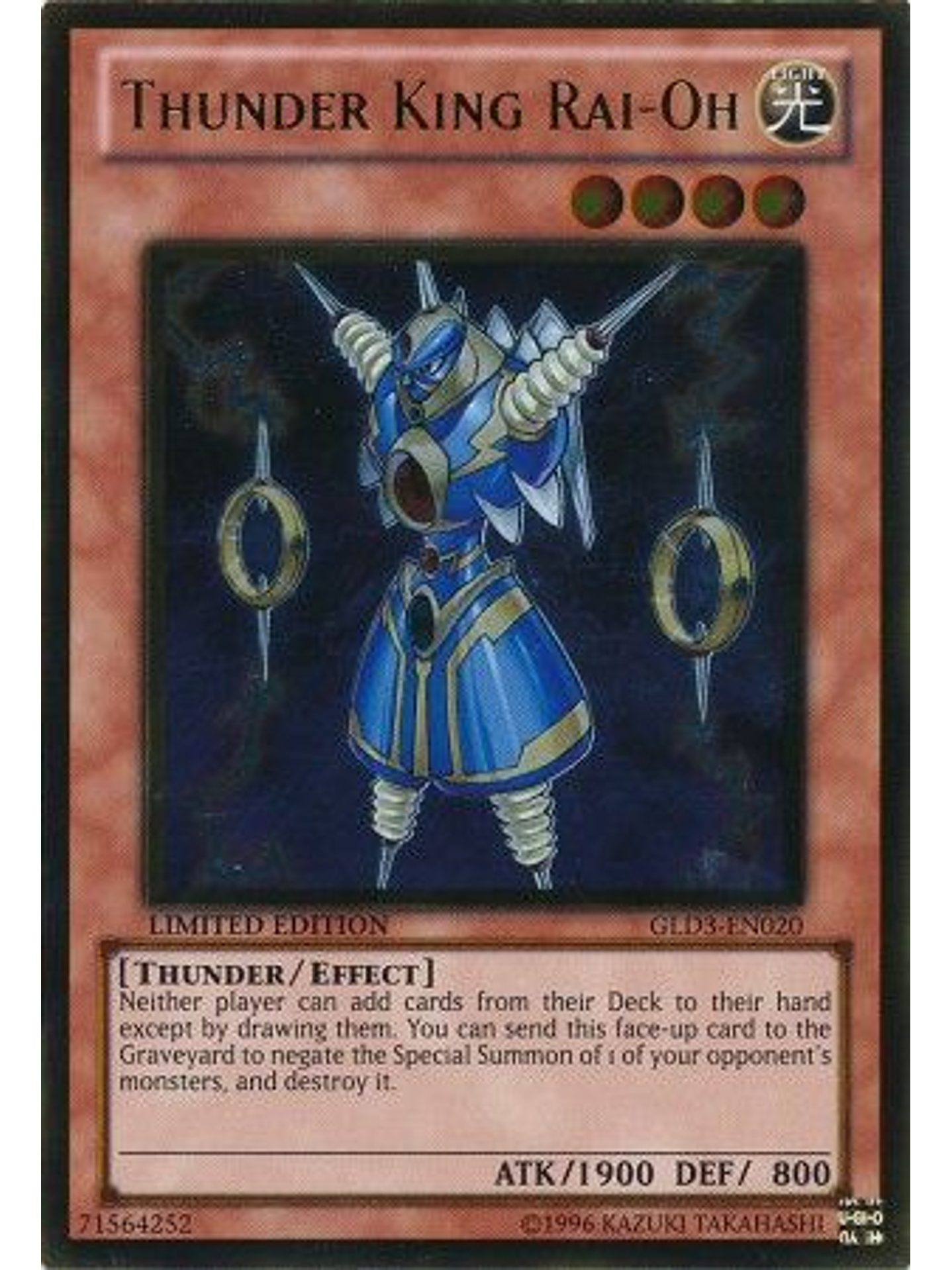Thunder King Rai-Oh - GLD3-EN020 - Gold Rare 1