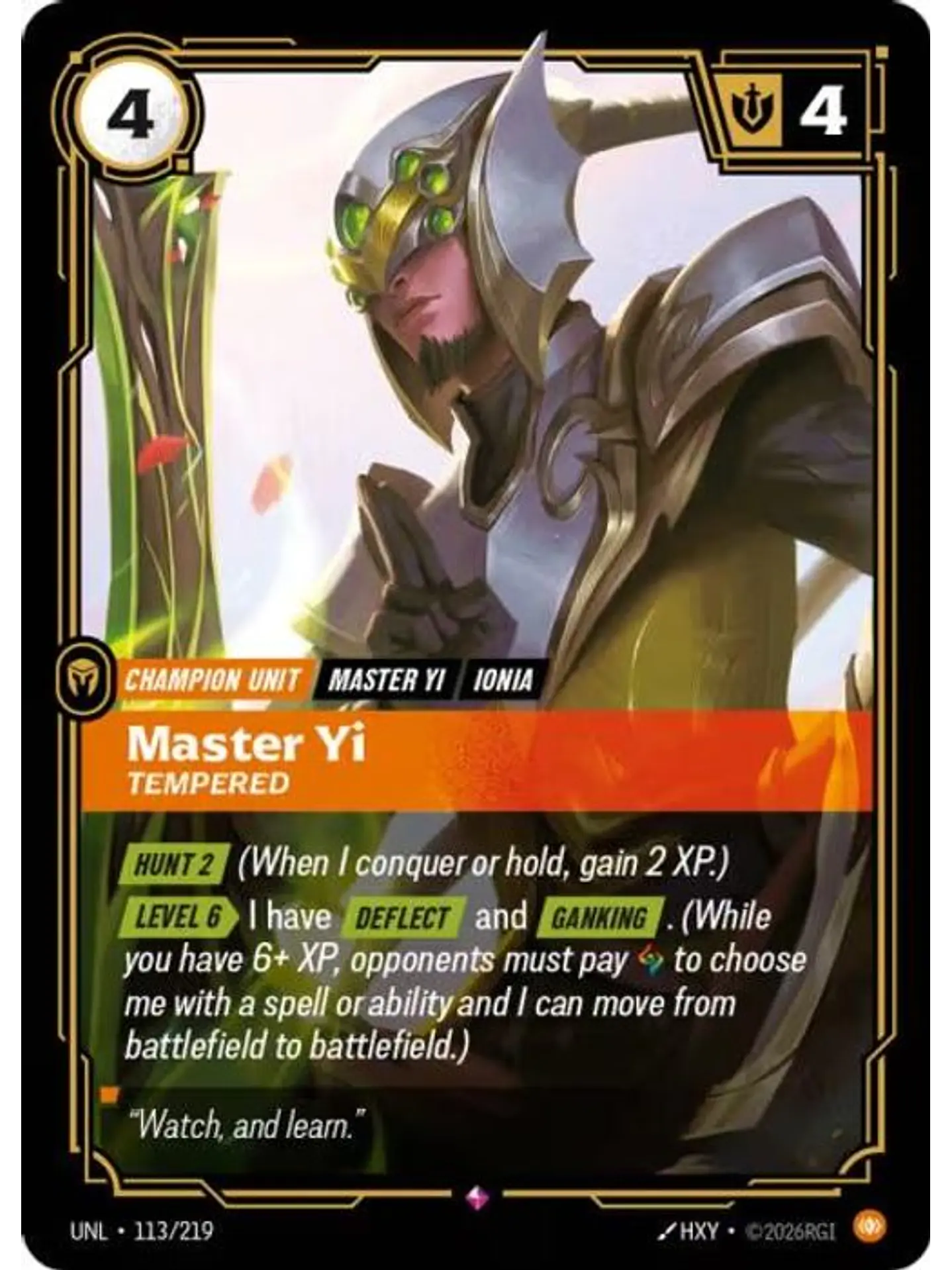 113/219 R Master Yi - Tempered 1