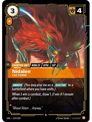 114/219 R Nidalee - Cat Form