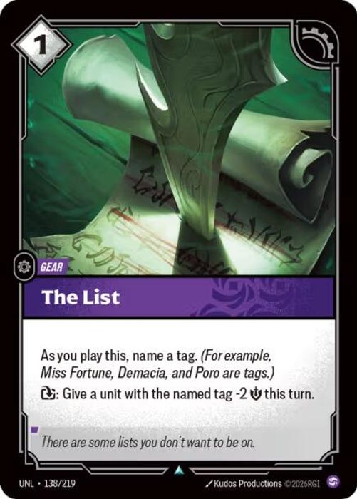 138/219 U The List