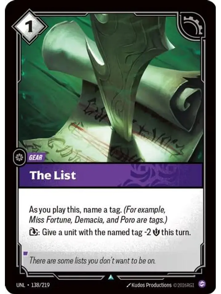 138/219 U The List 1