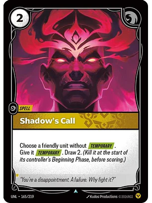 165/219 U Shadow's Call