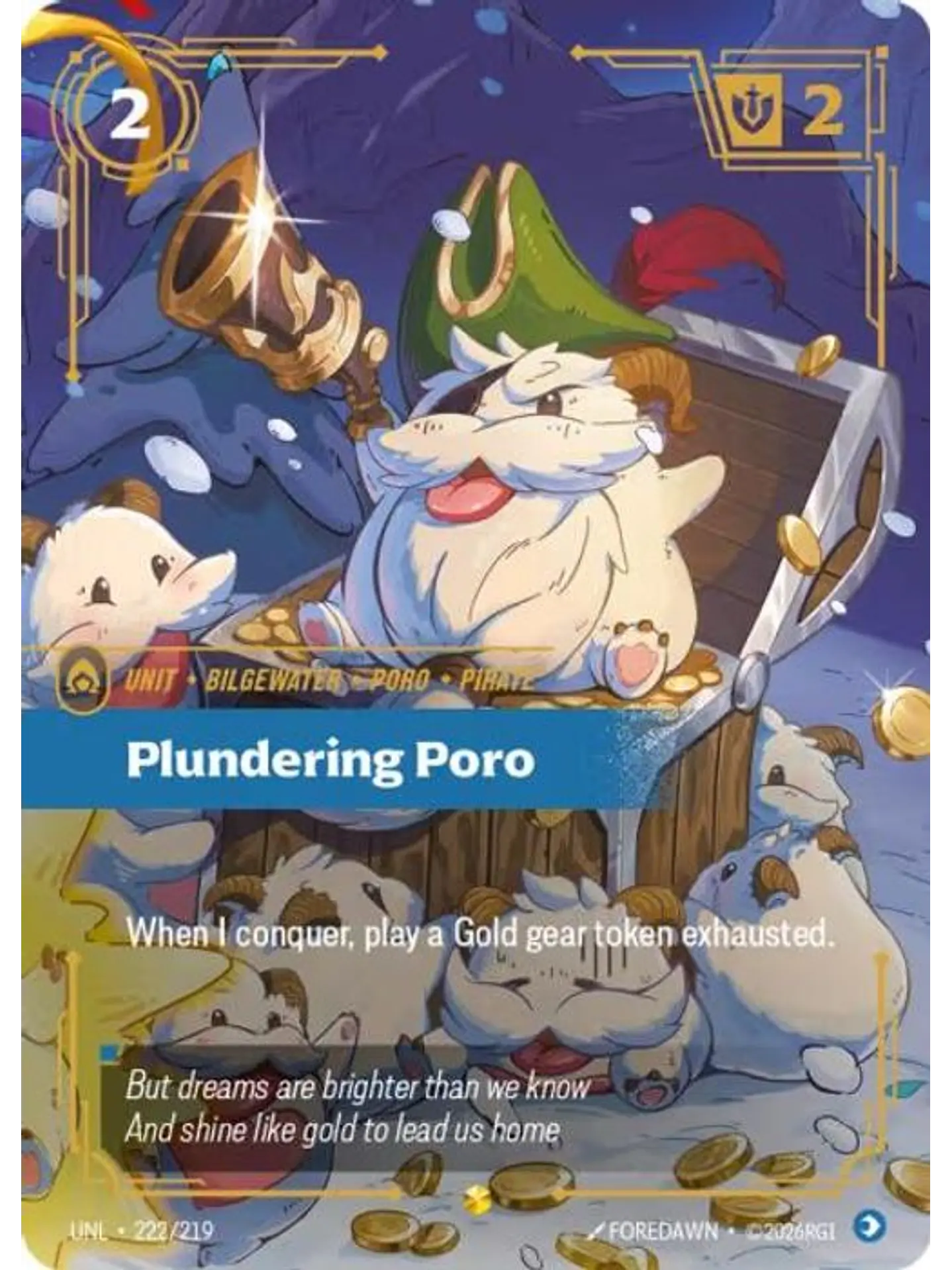 222/219 (Alternate Art) Plundering Poro (Overnumbered) 1