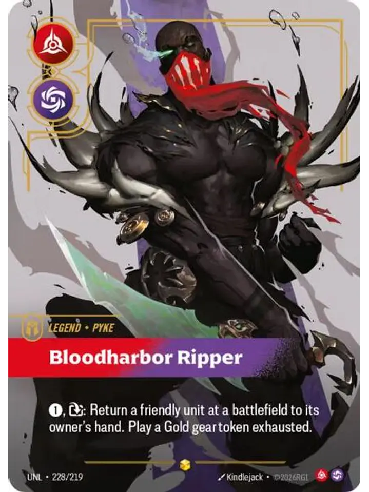 228/219 (Alternate Art) Pyke - Bloodharbor Ripper (Overnumbered) 1