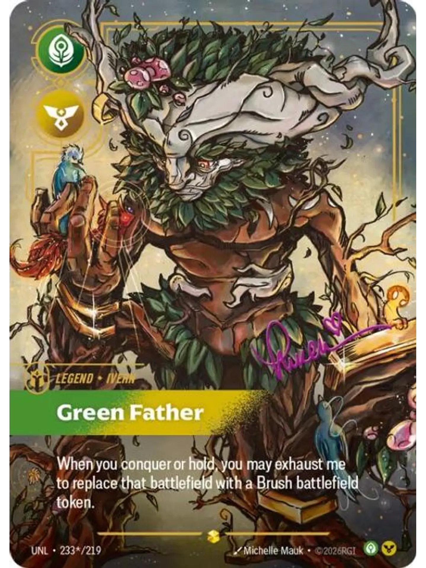 233*/219 (Alternate Art) Ivern - Green Father (Signature) 1