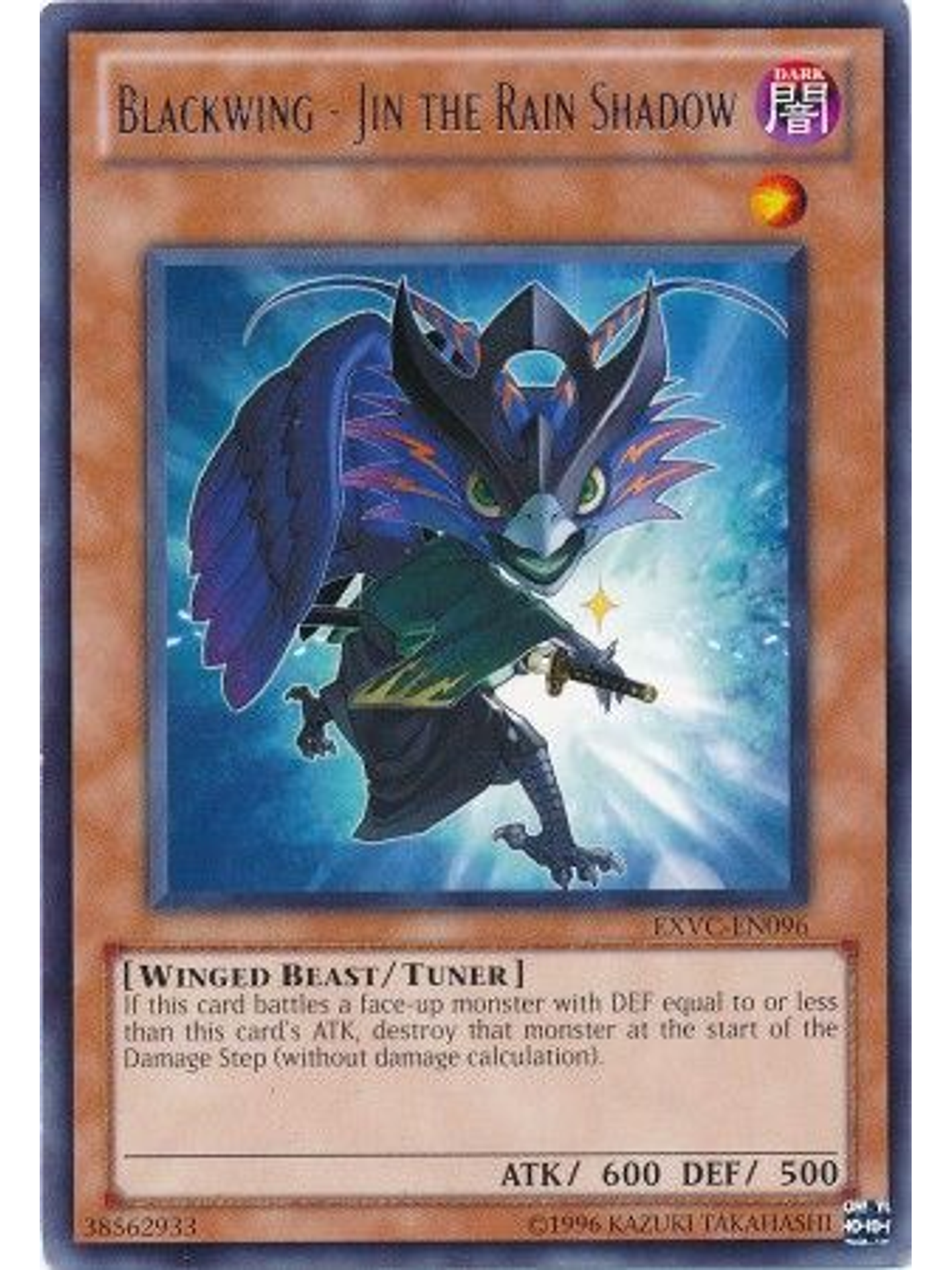 Blackwing - Jin the Rain Shadow - EXVC-EN096 - Rare Unlimited 1