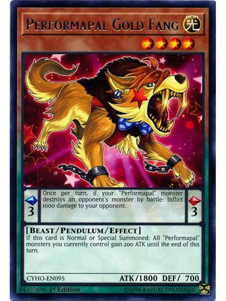 Performapal Gold Fang - CYHO-EN095 - Rare 1st Edition 1