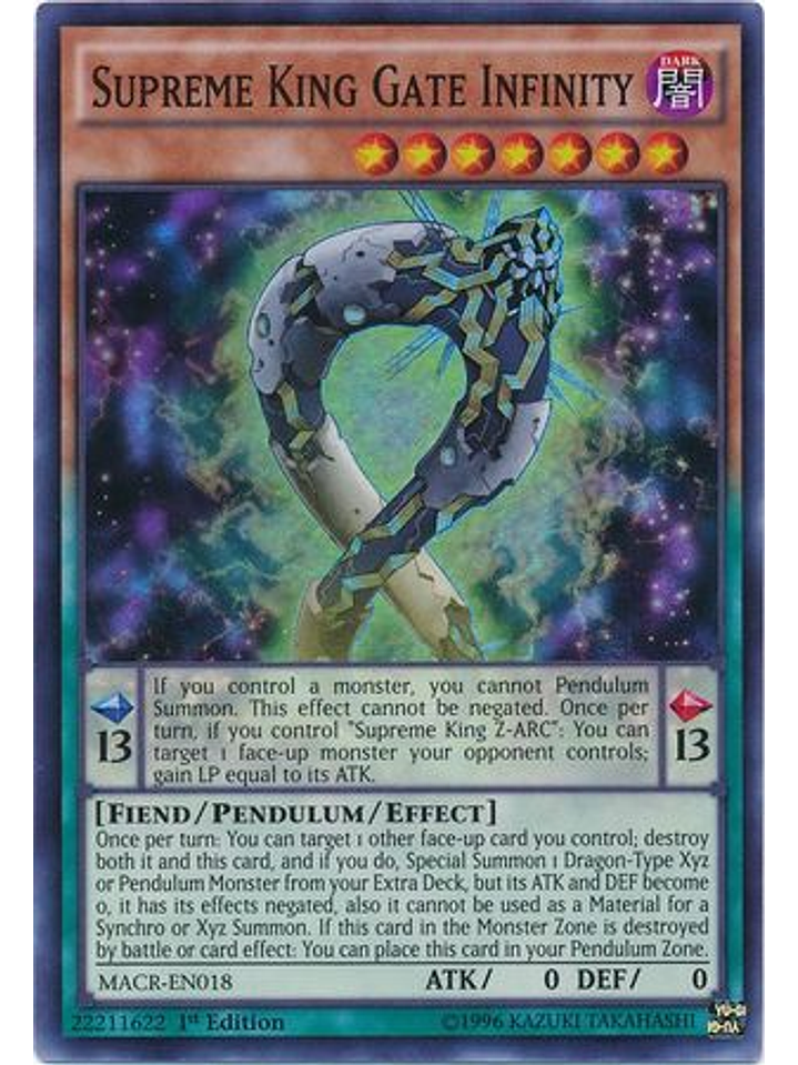 Supreme King Gate Infinity - MACR-EN018 - Super Rare 1st Edition 1