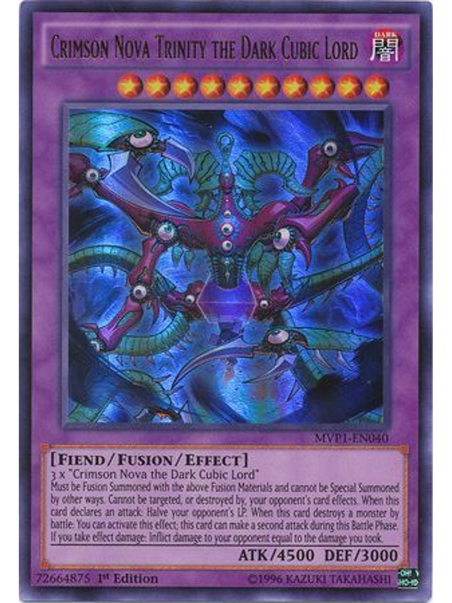 Crimson Nova Trinity the Dark Cubic Lord - MVP1-EN040 - Ultra Rare 1st Edition 1