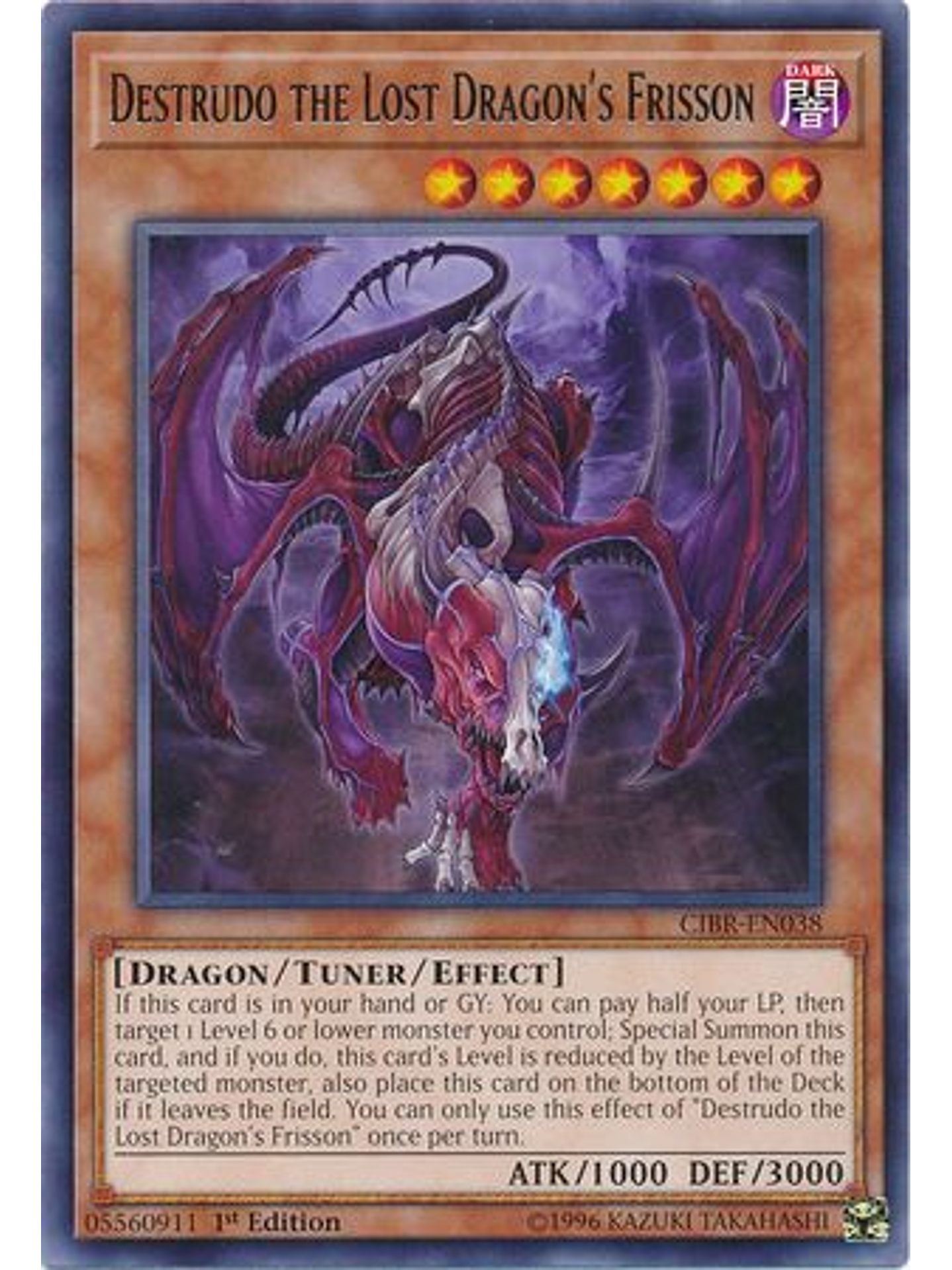 Destrudo the Lost Dragon's Frisson - CIBR-EN038 - Rare 1st Edition 1