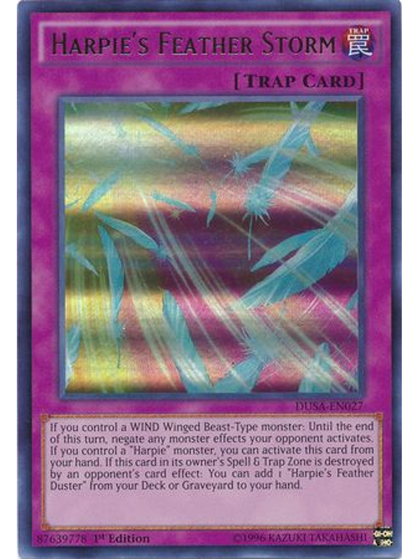 Harpie's Feather Storm - DUSA-EN027 - Ultra Rare 1st Edition 1