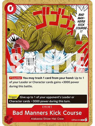 OP04-016 R Bad Manners Kick Course (ST31 NO FOIL)