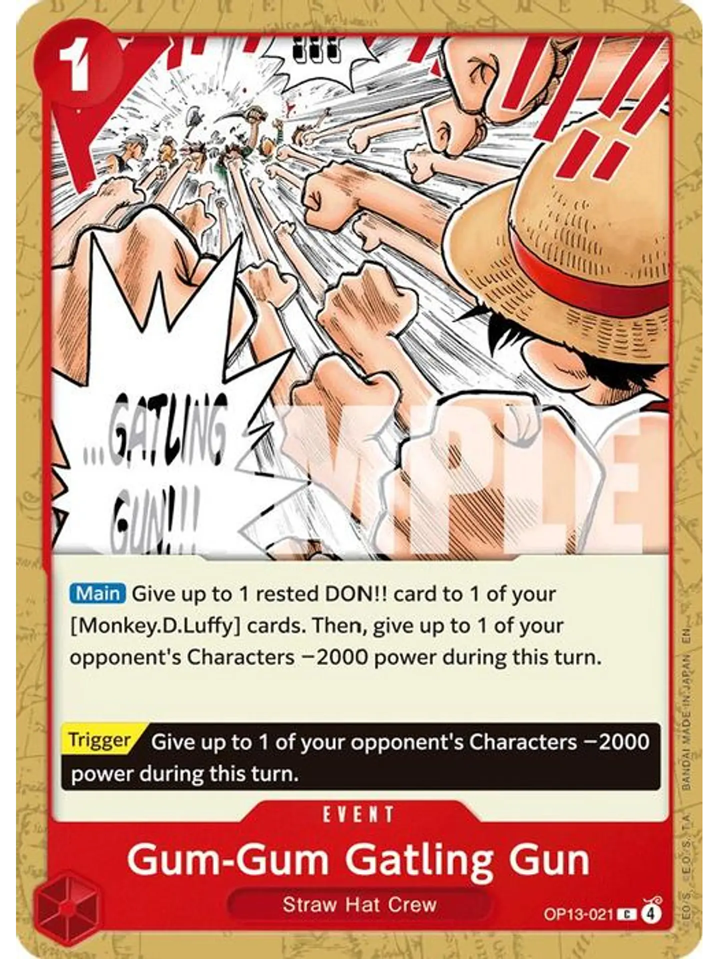 OP13-021 C Gum-Gum Gatling Gun (ST31 NO FOIL) 1