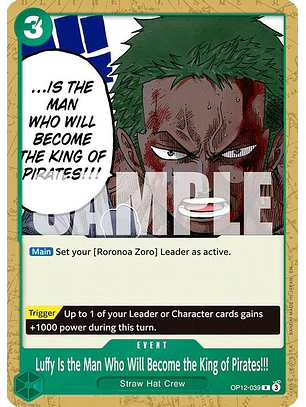 OP12-039 R Luffy Is the Man Who Will Become the King of Pirates!!! (ST32 NO FOIL)