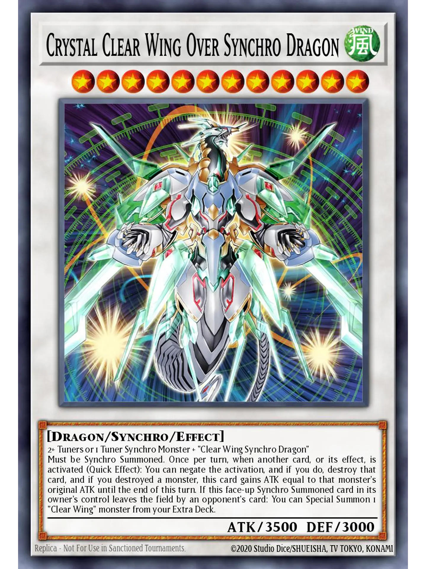 Crystal Clear Wing Over Synchro Dragon - LAVD-ENS34 - Secret Rare 1st Edition 1