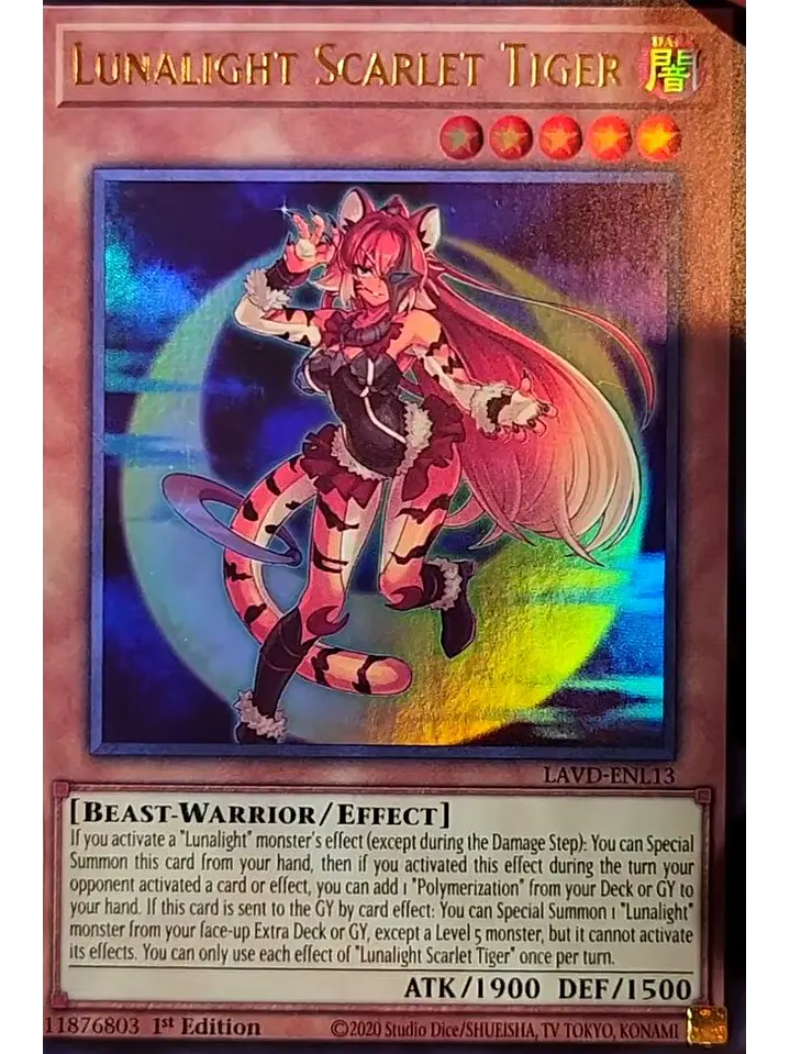 Lunalight Scarlet Tiger - LAVD-ENL13 - Secret Rare 1st Edition 1