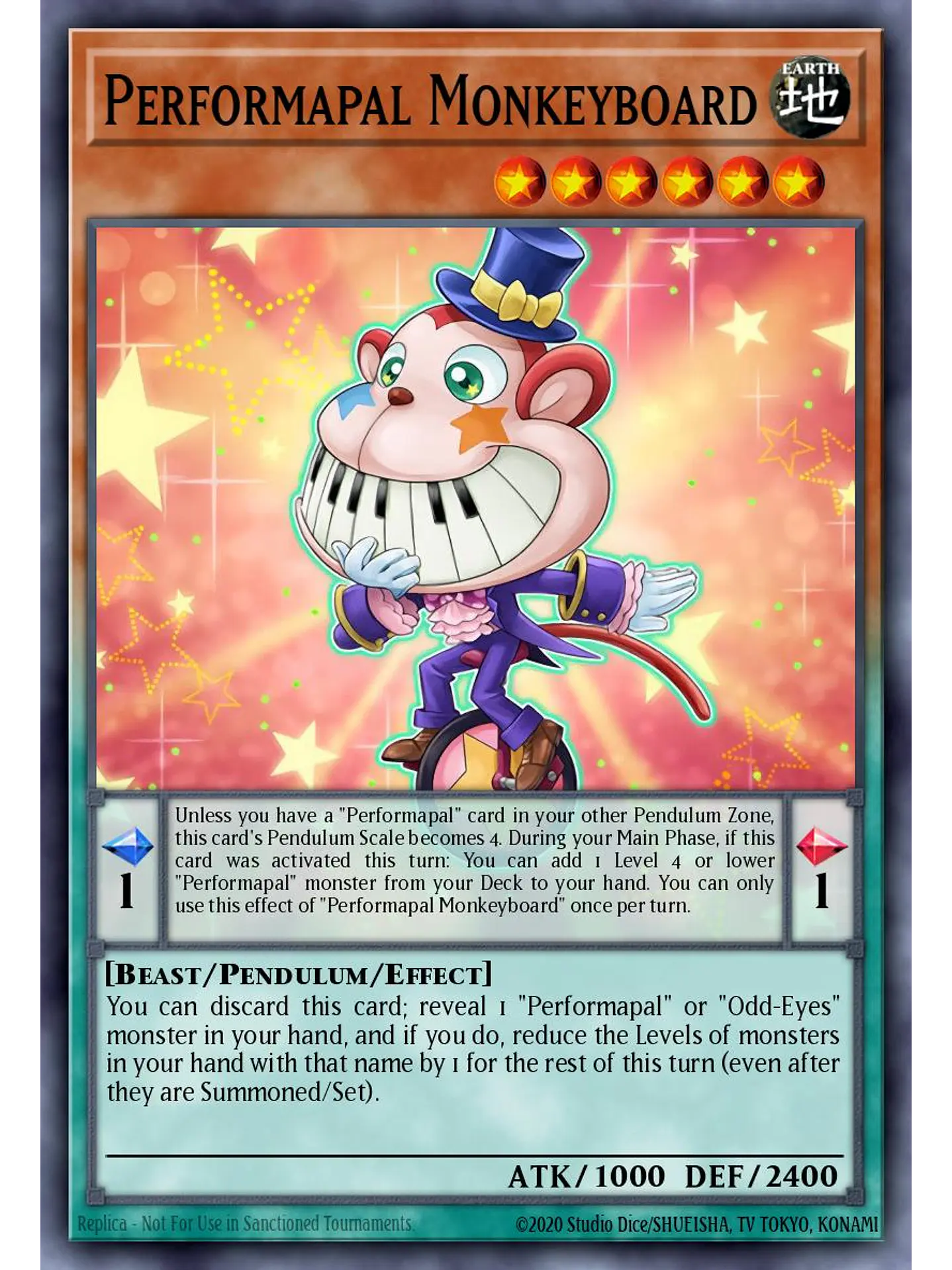 Performapal Monkeyboard - LAVD-ENO04 - Secret Rare 1st Edition 1