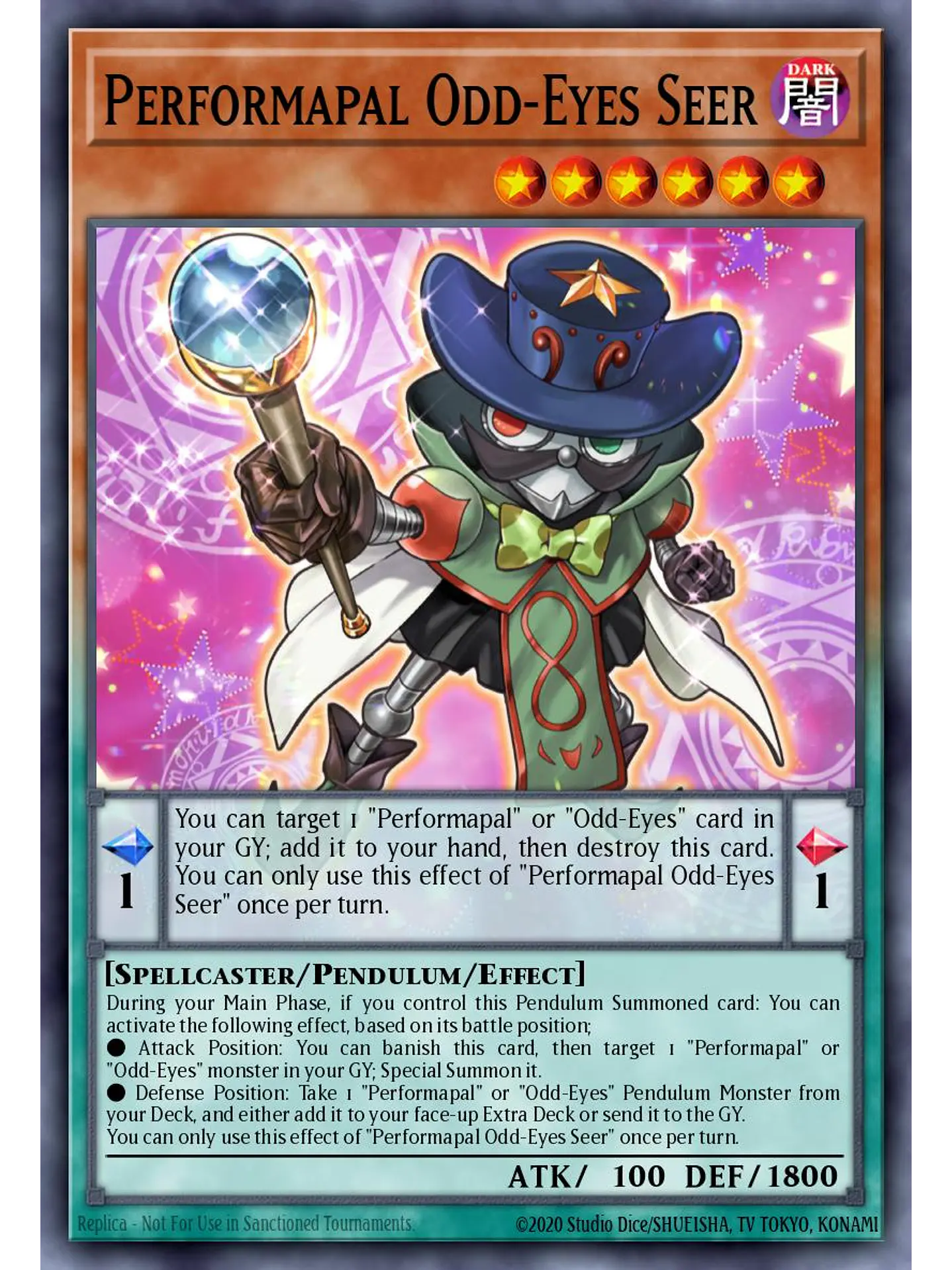 Performapal Odd-Eyes Seer - LAVD-ENO17 - Starlight Rare 1st Edition 1
