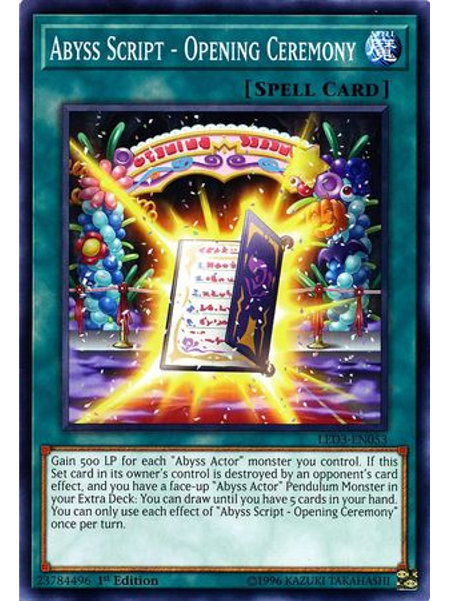 Abyss Script - Opening Ceremony - LED3-EN053 - Common 1st Edition 1