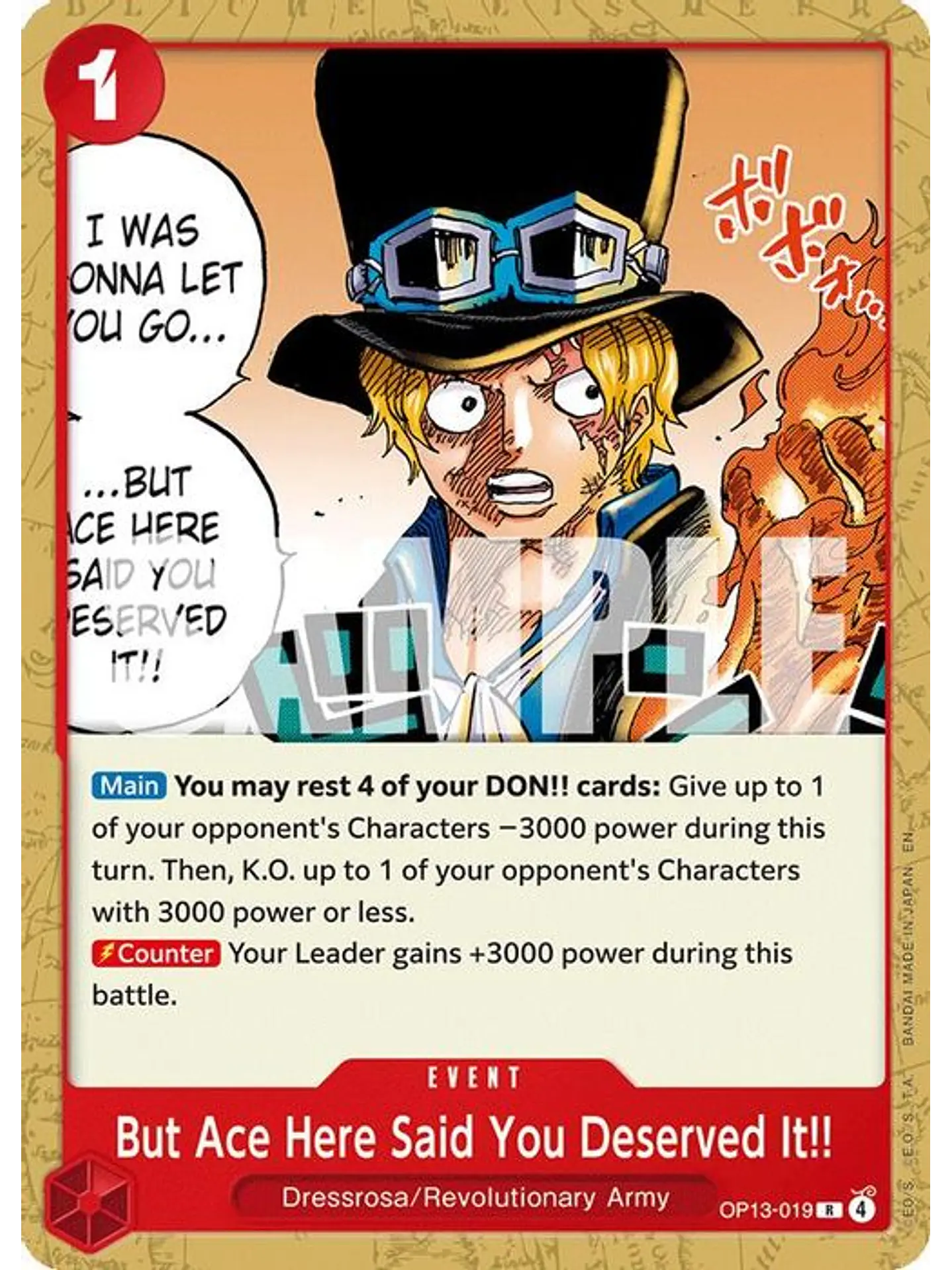 OP13-019 R But Ace Here Said You Deserved It!! (ST35 NO FOIL) 1