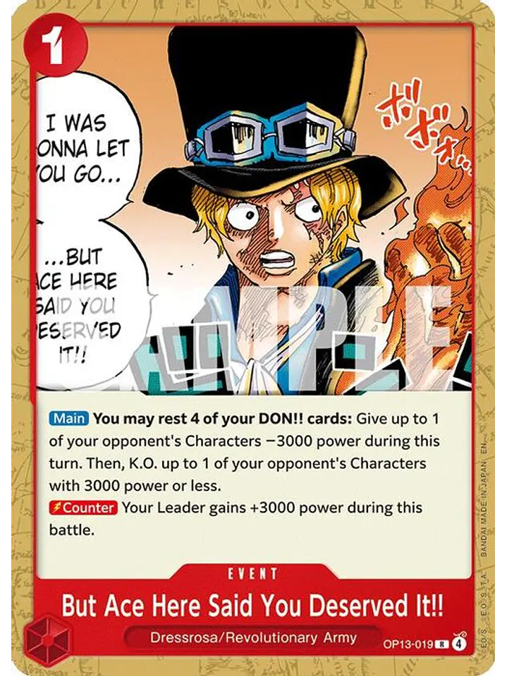 OP13-019 R But Ace Here Said You Deserved It!! (ST35 NO FOIL) 1