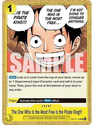 OP13-116 U The One Who Is the Most Free Is the Pirate King!!! (ST36 NO FOIL)