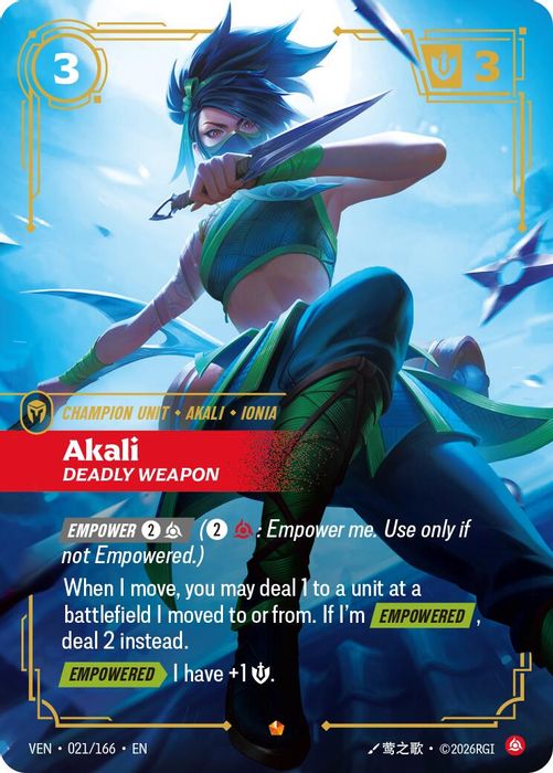 021/166 Epic Akali, Deadly Weapon