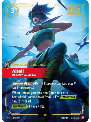 021/166 Epic Akali, Deadly Weapon