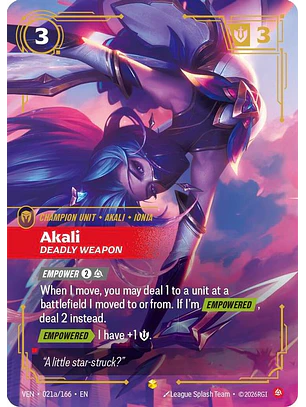 021a/166 (Alternate Art) Akali, Deadly Weapon