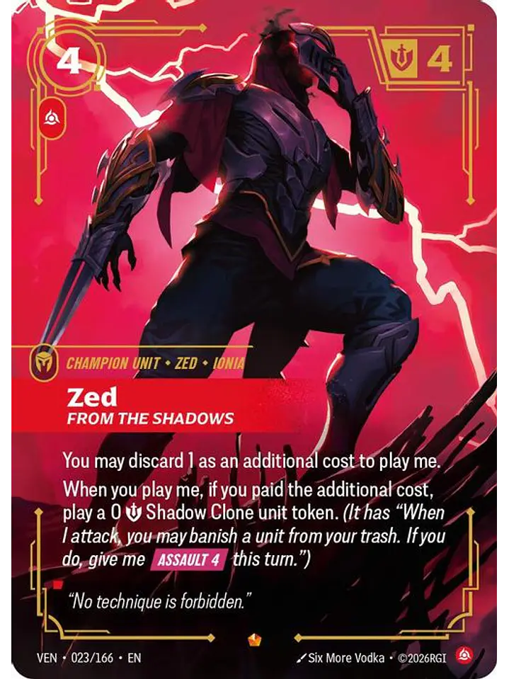023/166 Epic Zed, From the Shadows 1