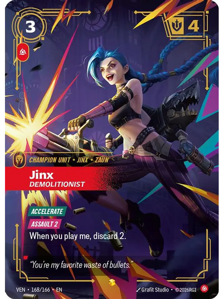168/166 (Alternate Art) Jinx, Demolitionist (Overnumbered) 1