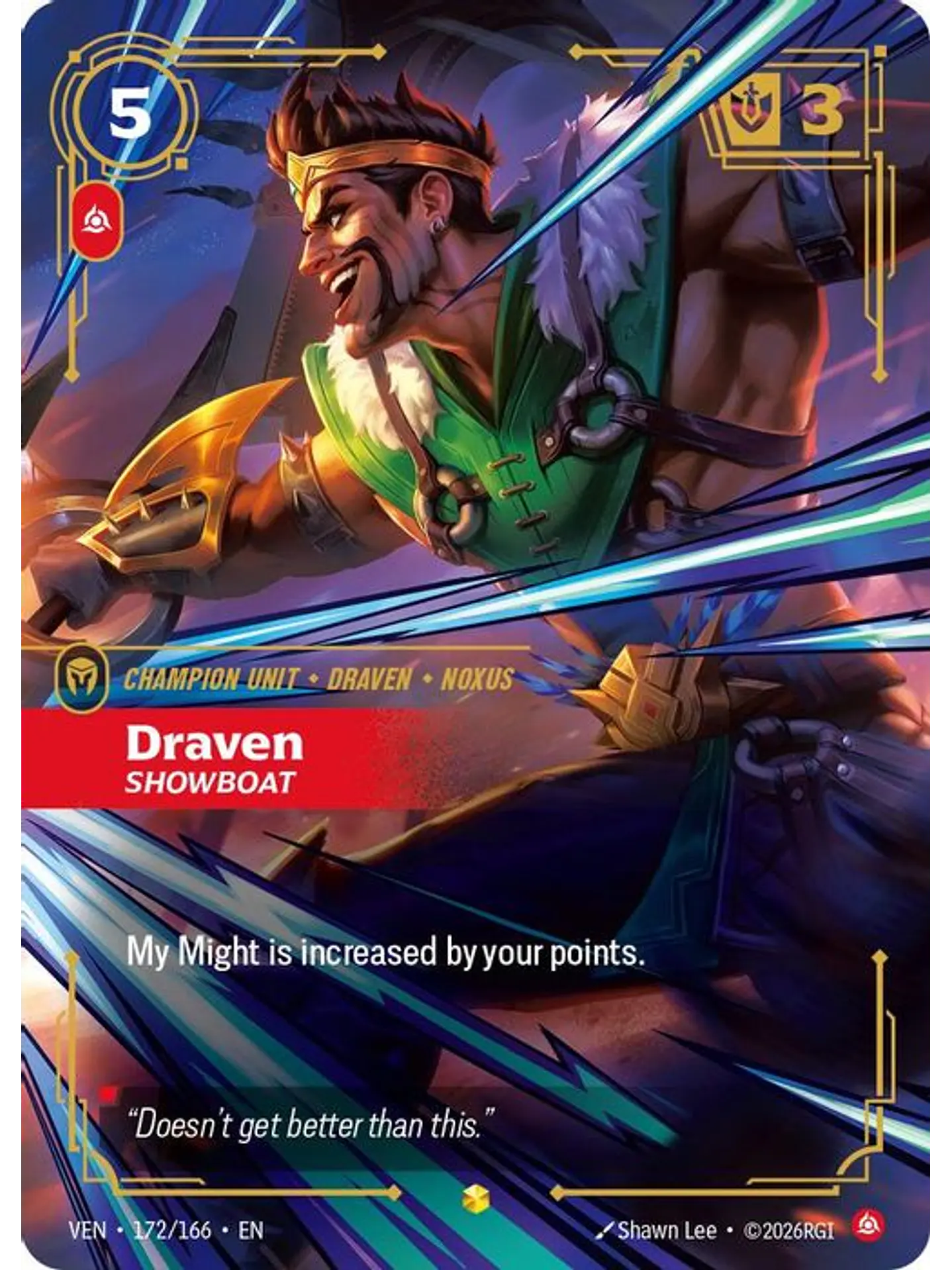 172/166 (Alternate Art) Draven, Showboat 1