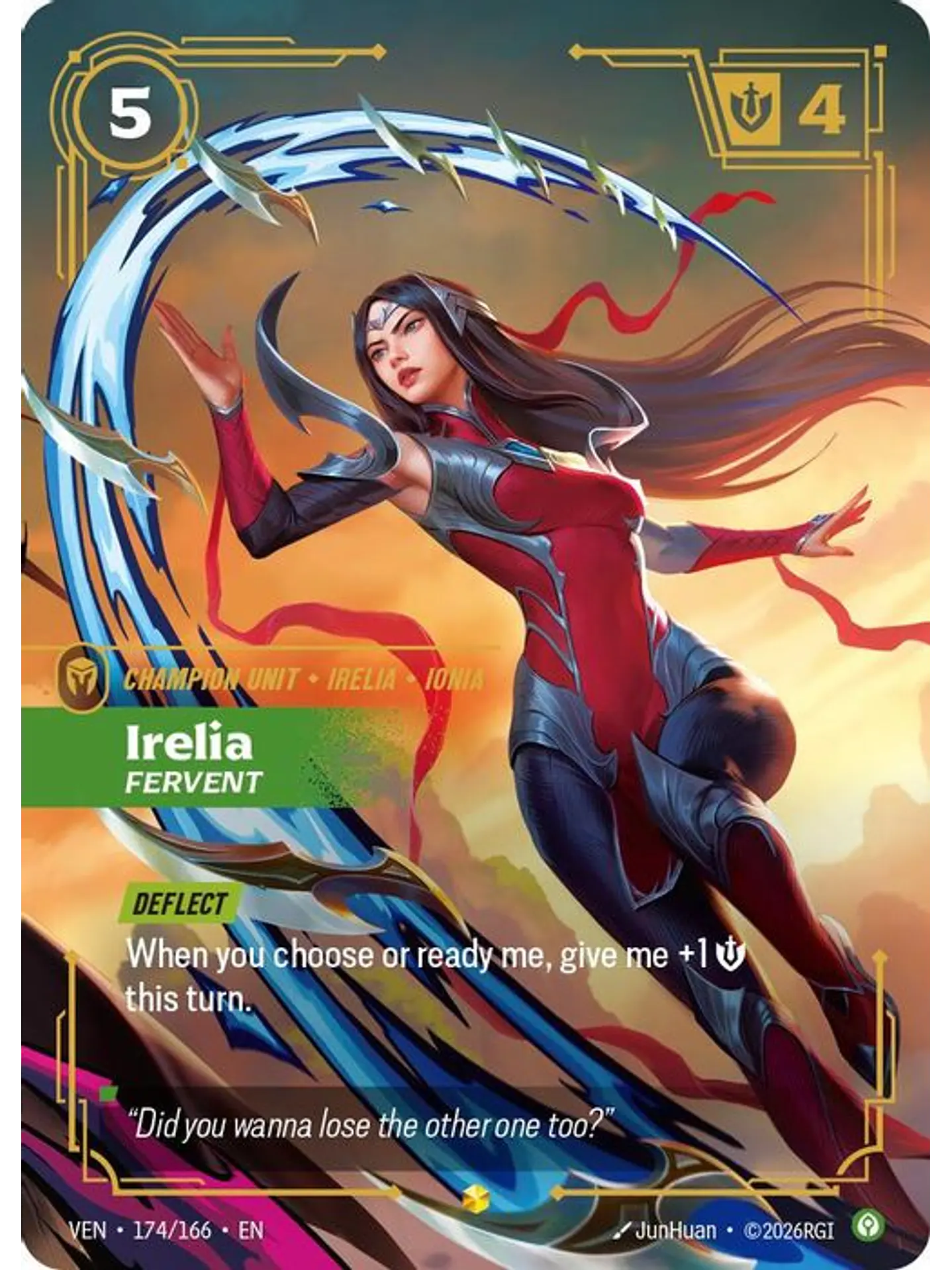 174/166 (Alternate Art) Irelia, Fervent (Overnumbered) 1