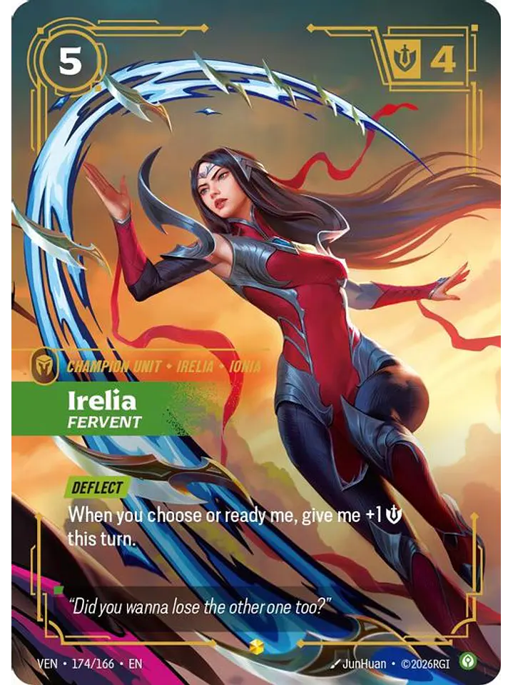 174/166 (Alternate Art) Irelia, Fervent (Overnumbered) 1