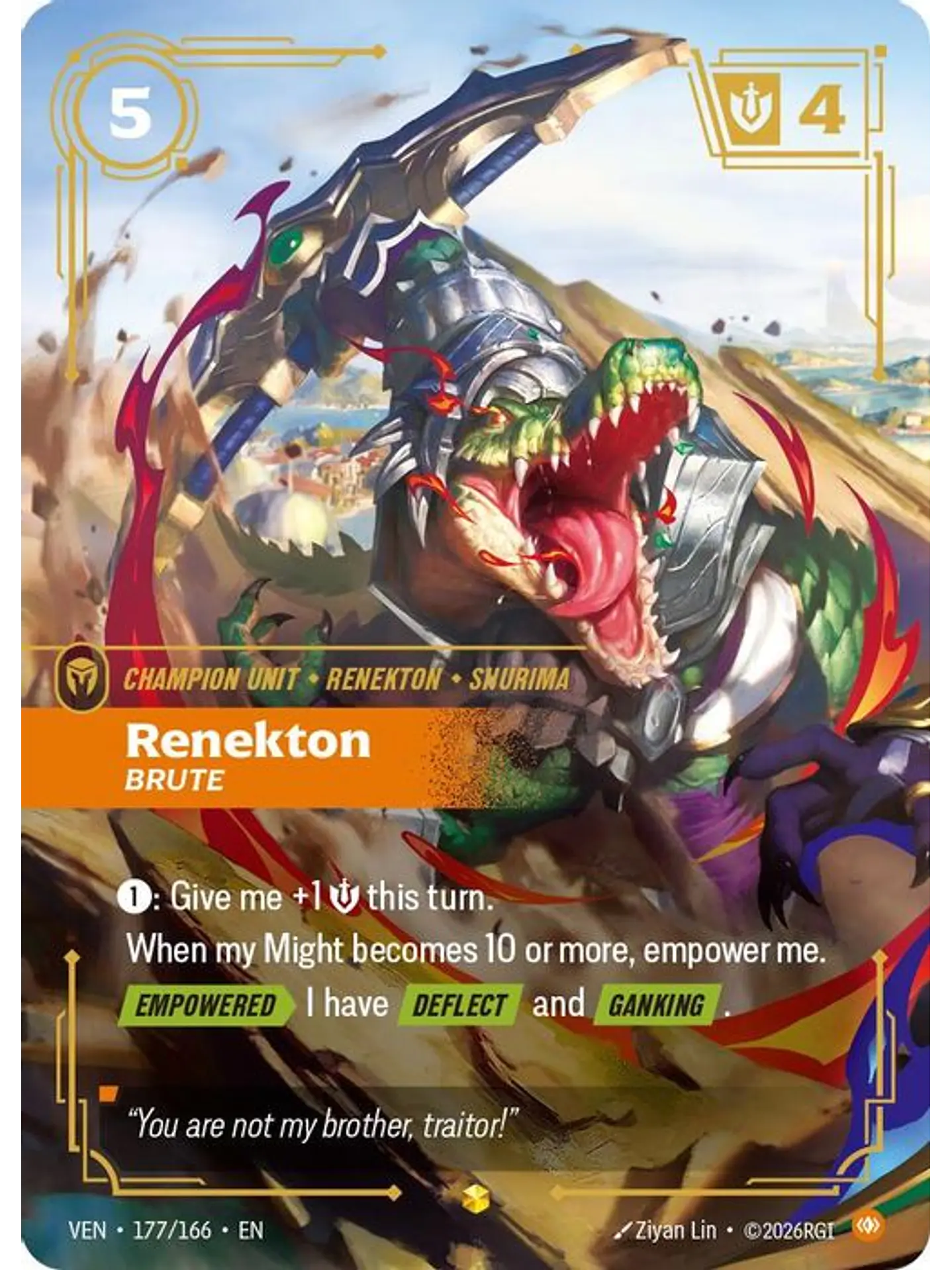 177/166 (Alternate Art) Renekton, Brute (Overnumbered) 1