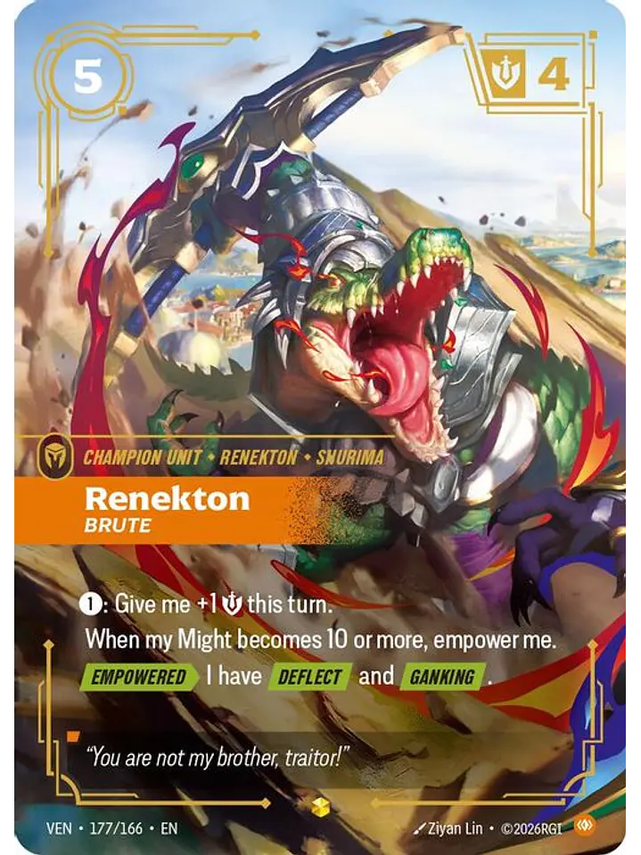 177/166 (Alternate Art) Renekton, Brute (Overnumbered) 1