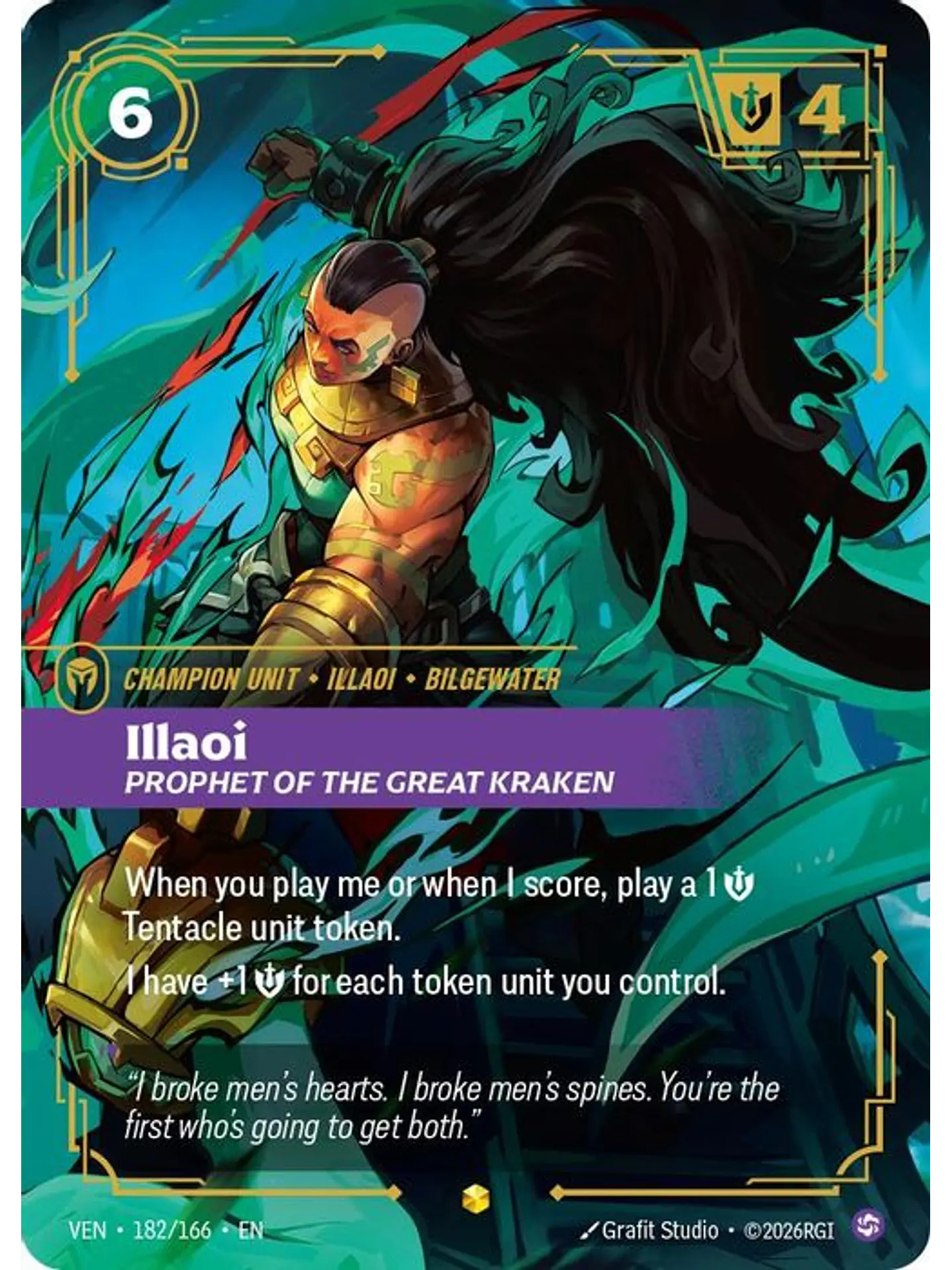 182/166 (Alternate Art) Illaoi, Prophet of the Great Kraken (Overnumbered) 1