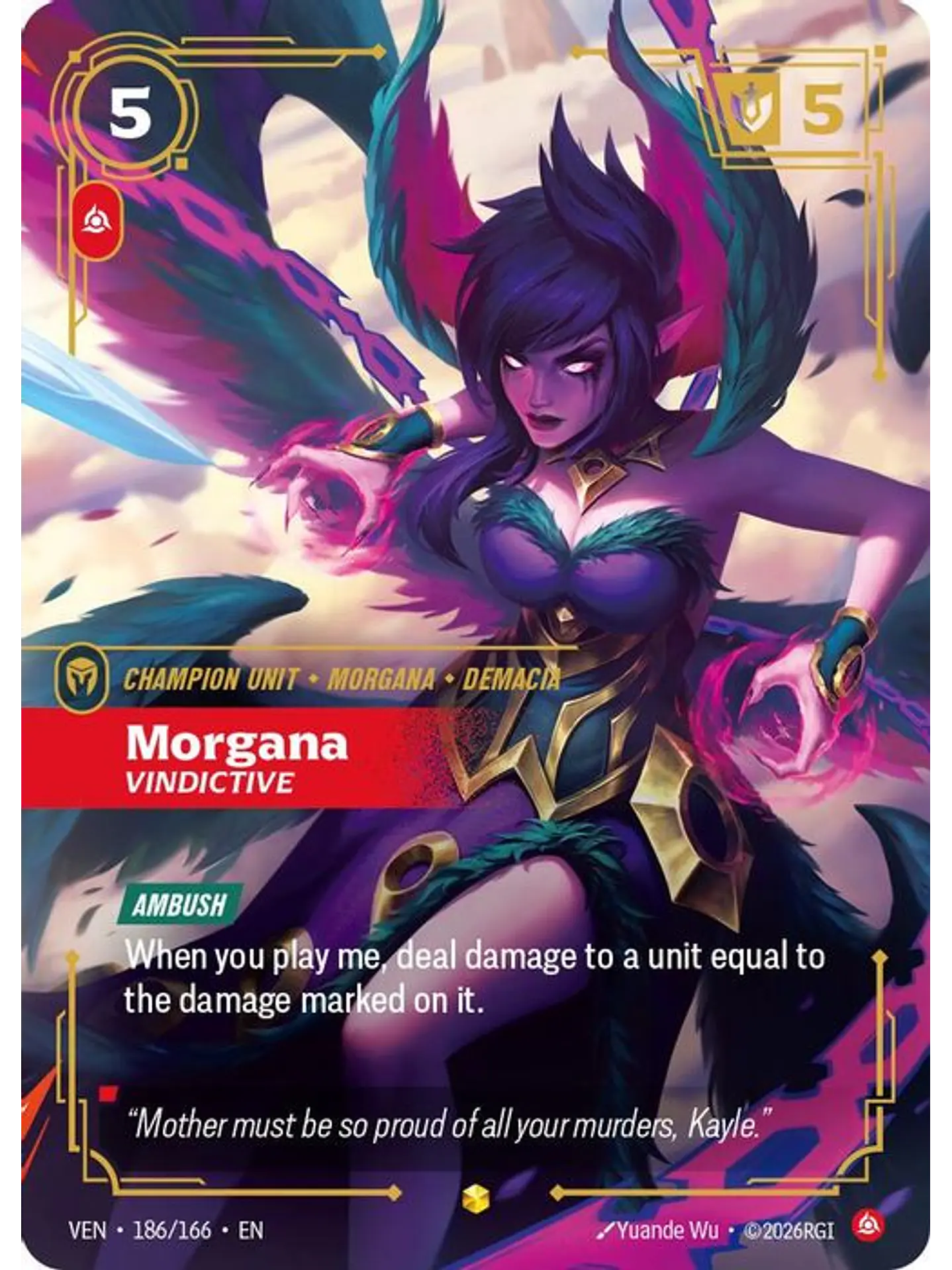 186/166 (Alternate Art) Morgana, Vindictive (Overnumbered) 1