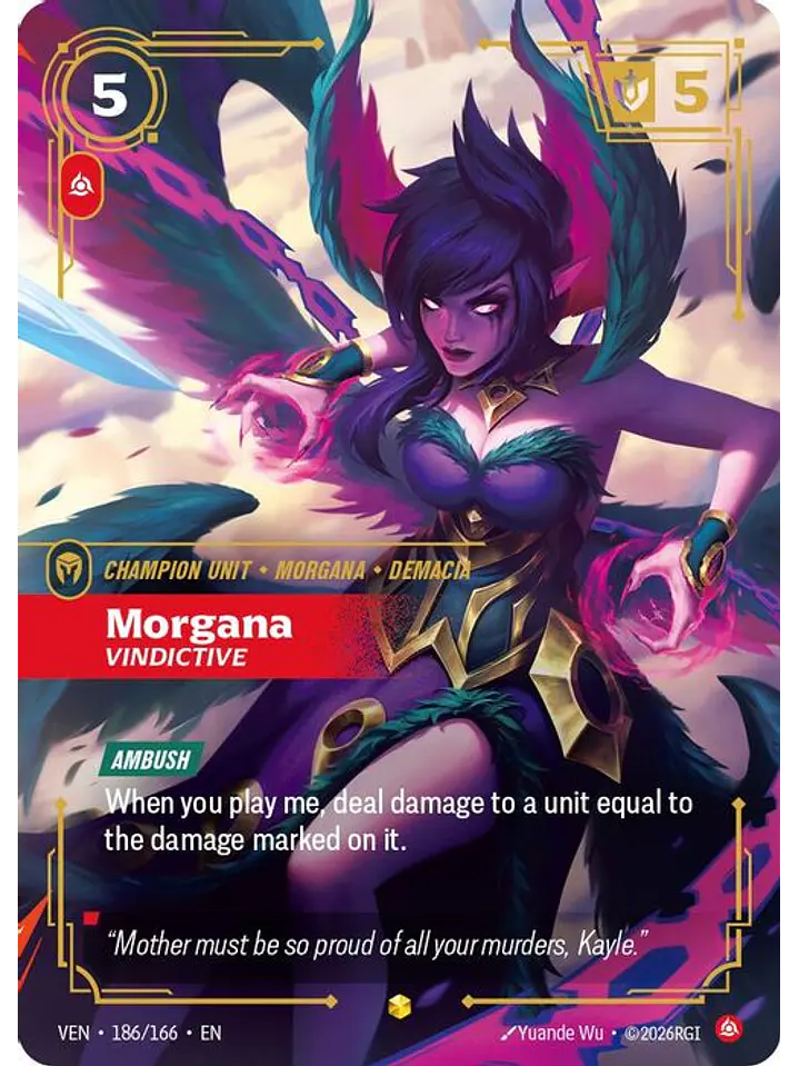 186/166 (Alternate Art) Morgana, Vindictive (Overnumbered) 1