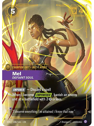 188/166 (Alternate Art) Mel, Defiant Soul (Overnumbered)
