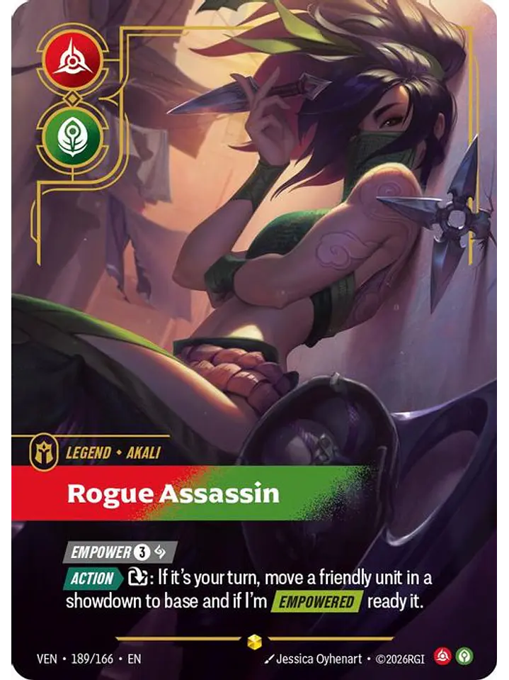 189/166 (Alternate Art) Akali - Rogue Assassin (Overnumbered) 1