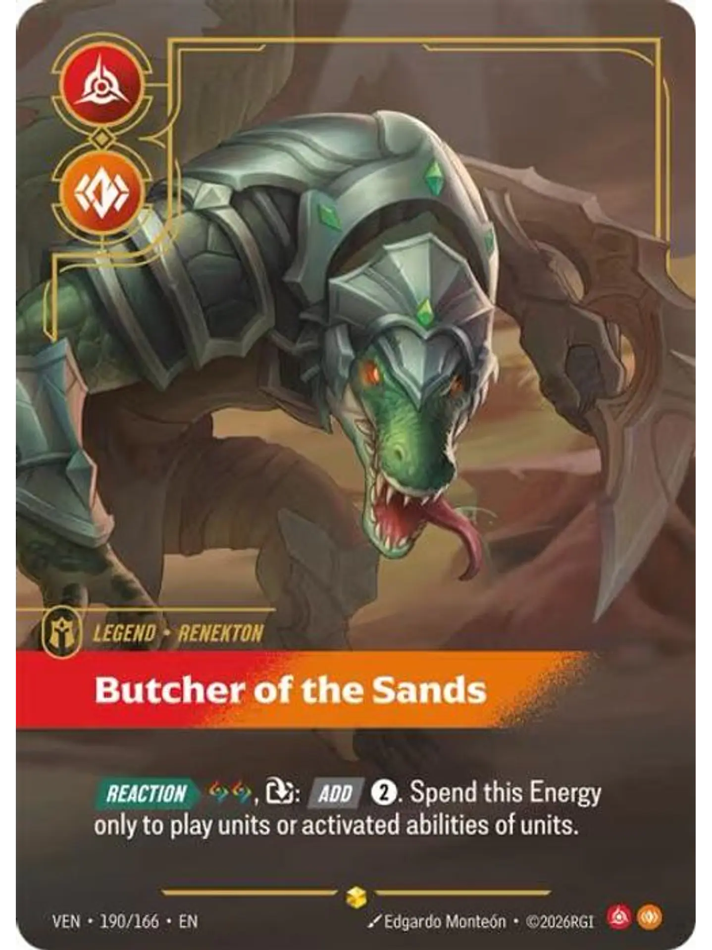 190/166 (Alternate Art) enekton - Butcher of the Sands (Overnumbered) 1
